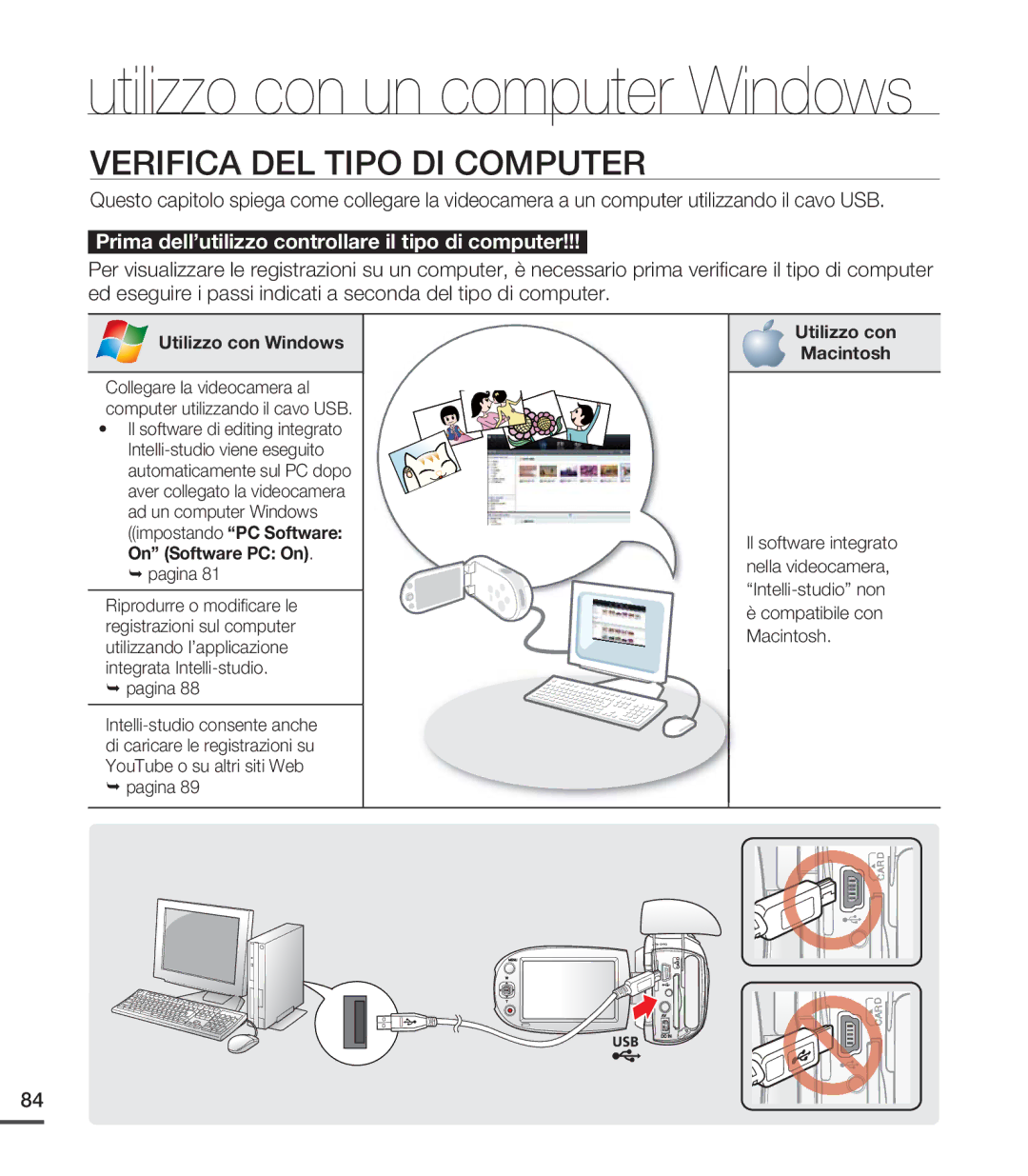 Samsung SMX-C24LP/EDC, SMX-C24BP/EDC manual Verifica DEL Tipo DI Computer, Utilizzo con Windows, On Software PC On, Pagina 