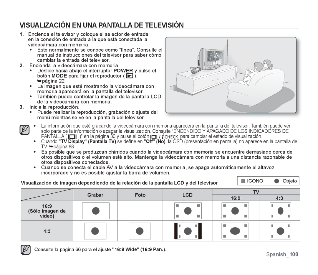 Samsung SMX-F30BP/CAN, SMX-F30SP/EDC, SMX-F30RP/EDC, SMX-F30BP/EDC, SMX-F34BP/EDC Visualización EN UNA Pantalla DE Televisión 