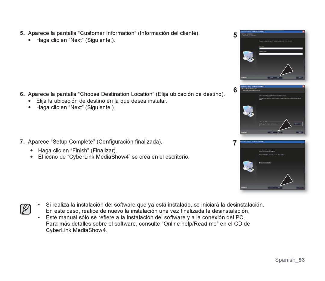 Samsung SMX-F30SP/EDC, SMX-F30RP/EDC, SMX-F30BP/EDC, SMX-F34BP/EDC, SMX-F30LP/EDC, SMX-F30SP/MEA, SMX-F30LP/CAN manual Spanish93 