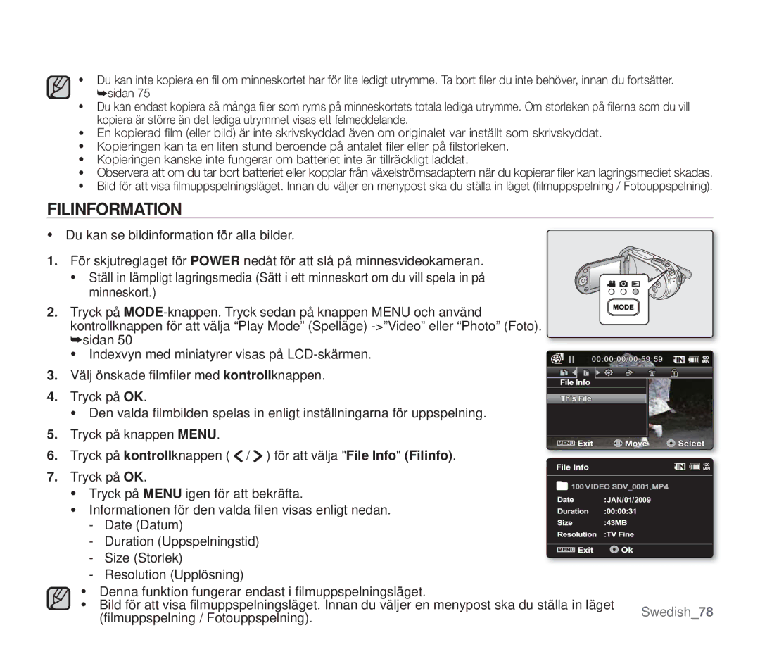 Samsung SMX-F33BP/EDC, SMX-F30RP/EDC, SMX-F30BP/EDC, SMX-F34BP/EDC, SMX-F300BP/EDC, SMX-F30LP/EDC manual Filinformation 