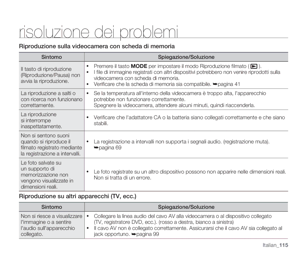 Samsung SMX-F30SP/EDC manual Riproduzione sulla videocamera con scheda di memoria, Riproduzione su altri apparecchi TV, ecc 