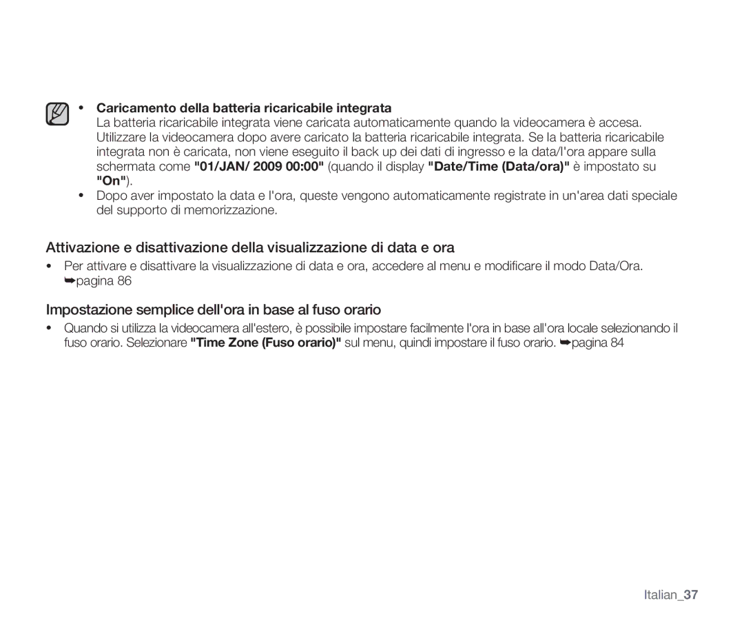 Samsung SMX-F30BP/EDC, SMX-F33BP/EDC, SMX-F30SP/EDC, SMX-F30RP/EDC manual Impostazione semplice dellora in base al fuso orario 