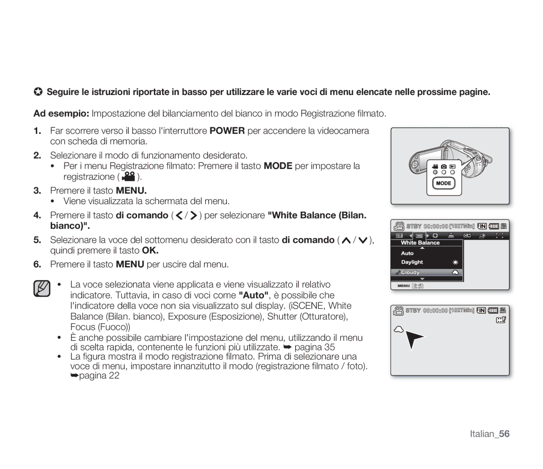 Samsung SMX-F30RP/EDC, SMX-F33BP/EDC, SMX-F30SP/EDC, SMX-F30BP/EDC, SMX-F34BP/EDC, SMX-F34SP/EDC, SMX-F30LP/EDC manual Bianco 