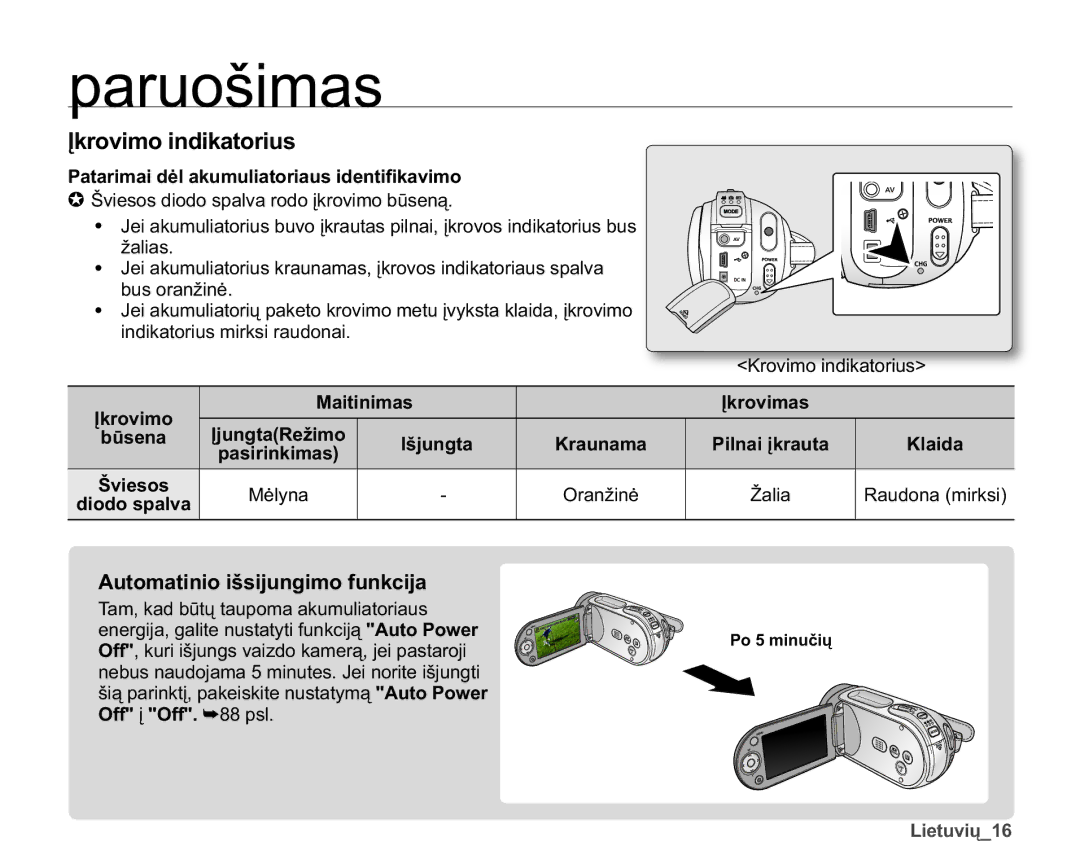 Samsung SMX-F30LP/XEB, SMX-F33BP/XEB manual ƲnurylprLqglndwrulxv, $XWRPDWLQLRLãVLMXQJLPRIXQNFLMD, 0DLWLQLPDV Ʋnurylpdv 