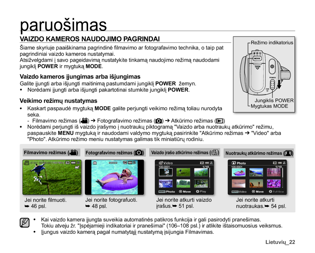 Samsung SMX-F30LP/XEB $,=2.$05261$82-,023$*5,1$, 9DLGRNDPHURVƳMXQJLPDVDUEDLãMXQJLPDV, 9HLNLPRUHåLPǐQXVWDW\PDV 