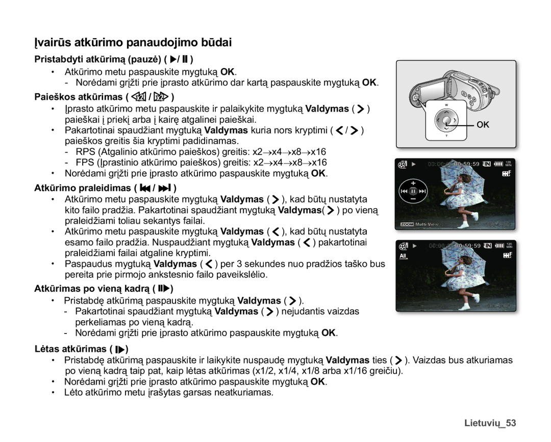 Samsung SMX-F30BP/XEB manual $WNǌULPRSUDOHLGLPDV Z, $WNǌULPDVSRYLHQąNDGUąZZX, ƠWDVDWNǌULPDVZX 