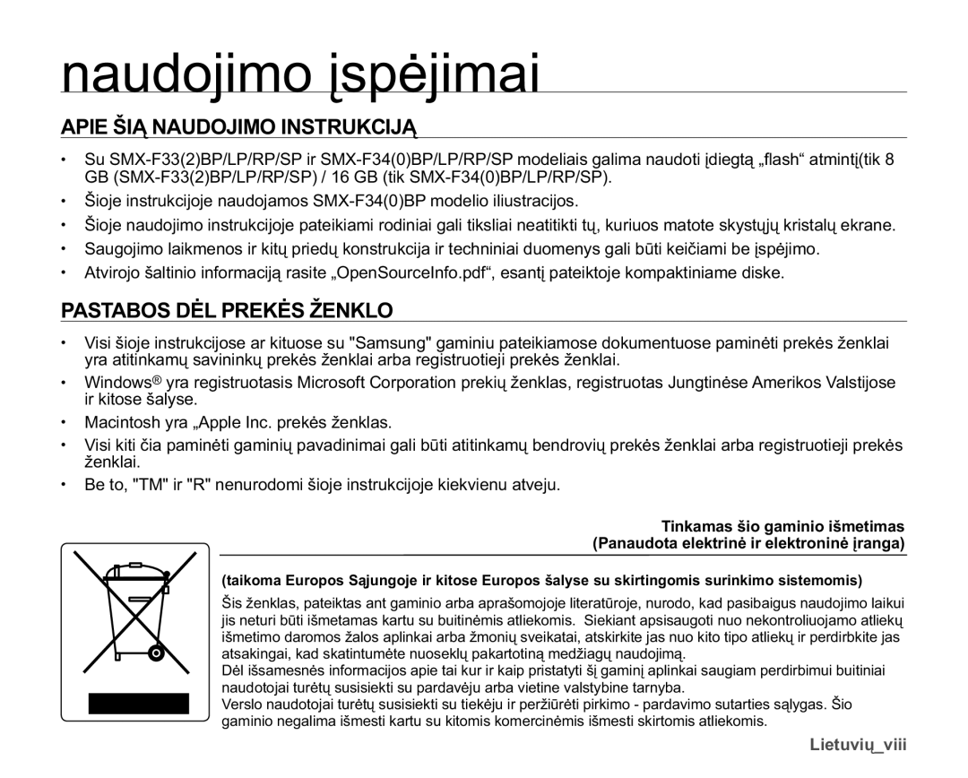 Samsung SMX-F30BP/XEB $3,â,Ą1$82-,02,16758.&,-Ą, $67$%26Ơ/35.Ơ6ä1./2, 0DFLQWRVK\UDÄ$SSOH,QFSUHNơVåHQNODV 