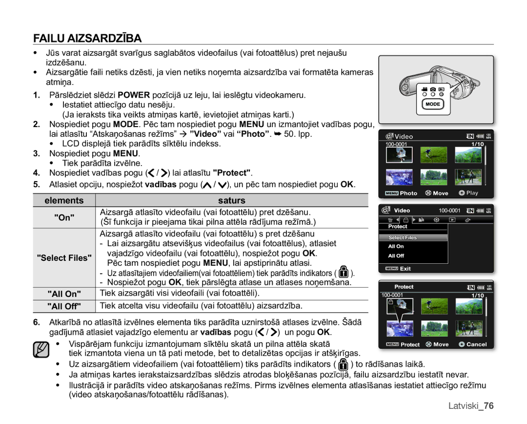 Samsung SMX-F30LP/XEB, SMX-F33BP/XEB manual $,/8$,=6$5=Ʈ%$, Latviski76, 7LHNDLVDUJƗWLYLVLYLGHRIDLOLYDLIRWRDWWƝOL 