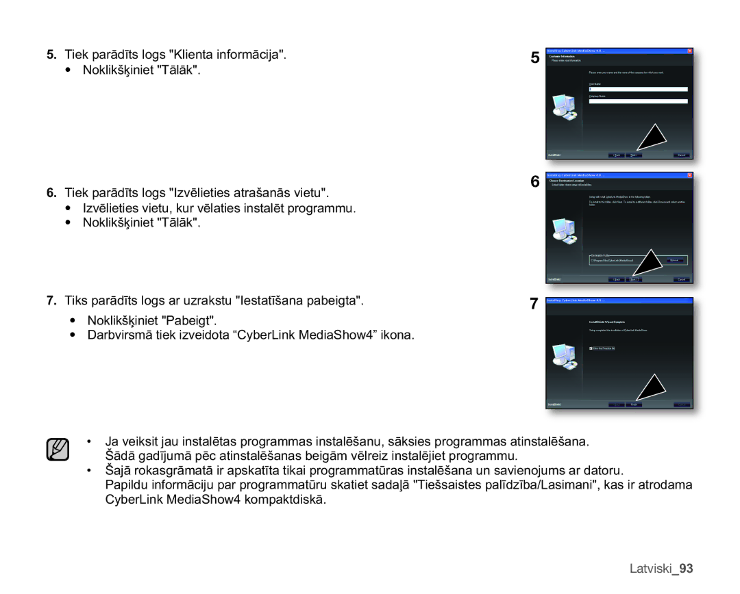 Samsung SMX-F33BP/XEB manual  7LHNSDUƗGƯWVORJV.OLHQWDLQIRUPƗFLMD, YɲolhwlhvYlhwxNxuYɲodwlhvLqvwdoɲwSurjudppx 