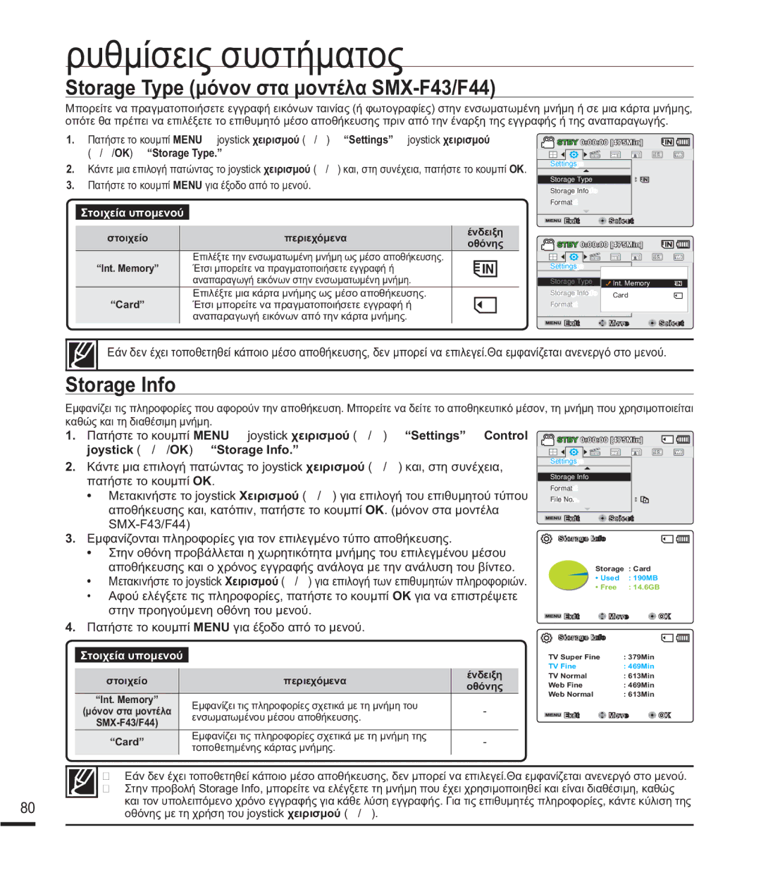 Samsung SMX-F40BP/EDC, SMX-K40BP/EDC manual 6WRUDJH7\SHȝȩȞȠȞıĲĮȝȠȞĲȑȜĮ60, MR\VWLFNcd2.p³6WRUDJH,QIR´ 