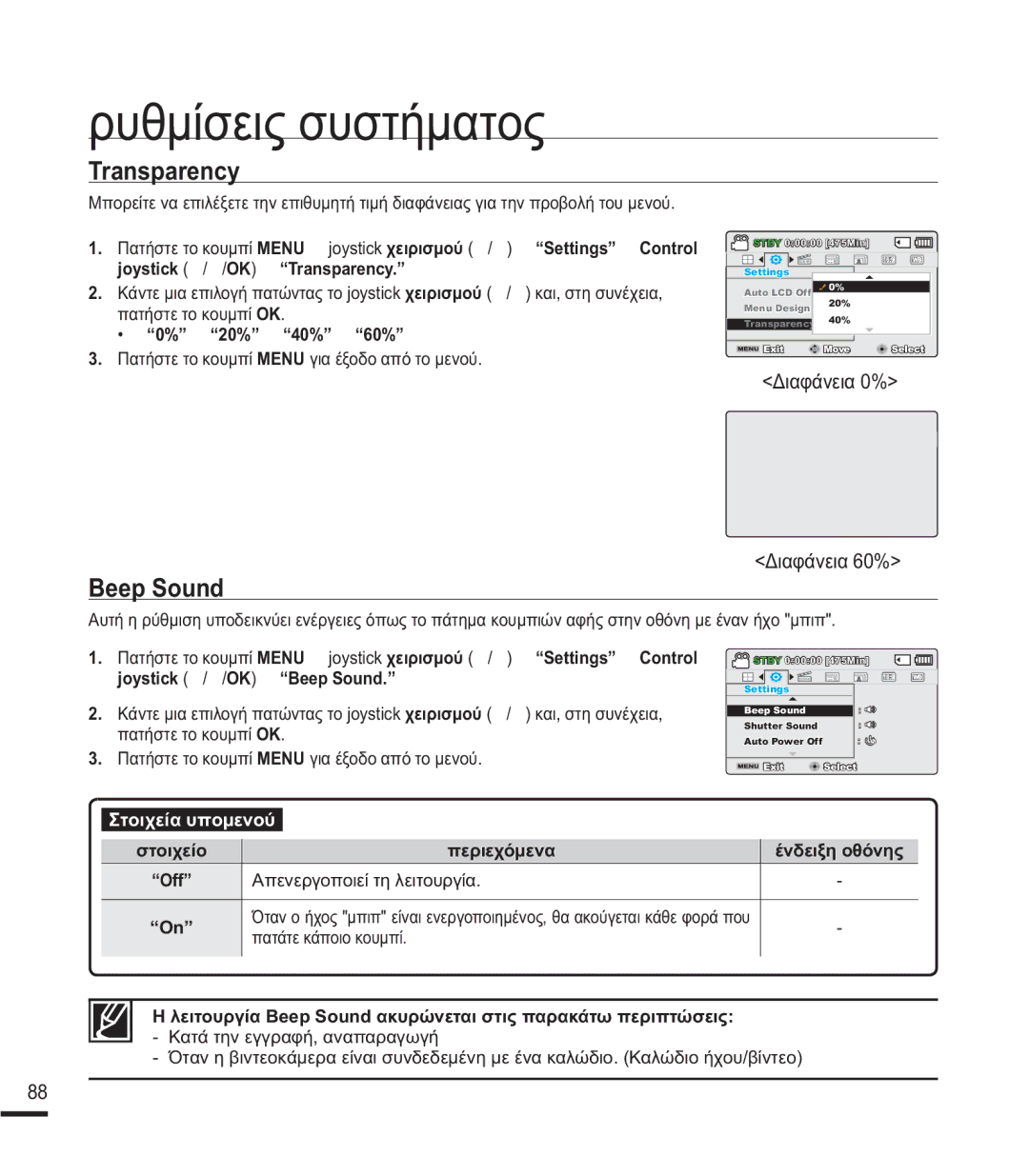 Samsung SMX-F43RP/EDC, SMX-F40BP/EDC, SMX-K40BP/EDC, SMX-F43SP/EDC manual 7UDQVSDUHQF, HHS6RXQG, ǻȚĮĳȐȞİȚĮ ǻȚĮĳȐȞİȚĮ 