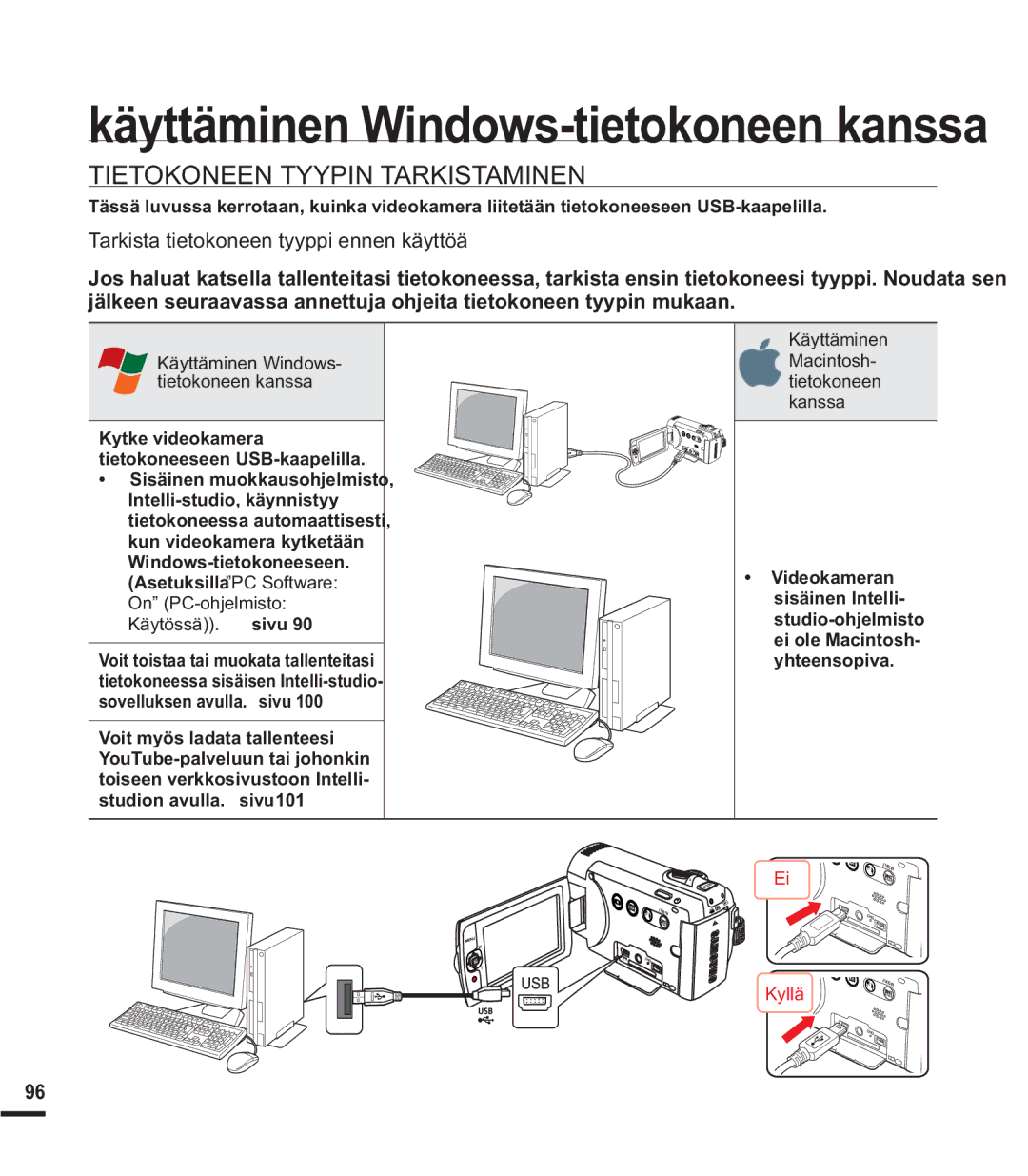 Samsung SMX-F400BP/EDC, SMX-F40SP/EDC manual Tietokoneen Tyypin Tarkistaminen, Tarkista tietokoneen tyyppi ennen käyttöä 