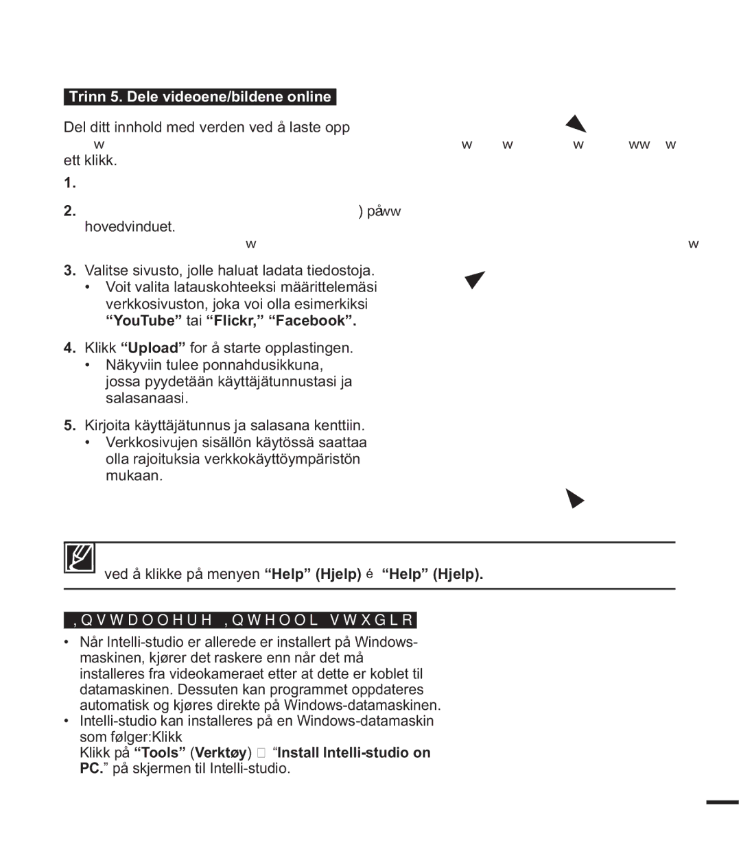 Samsung SMX-F43BP/EDC manual Trinn 5. Dele videoene/bildene online, Del ditt innhold med verden ved å laste opp,  