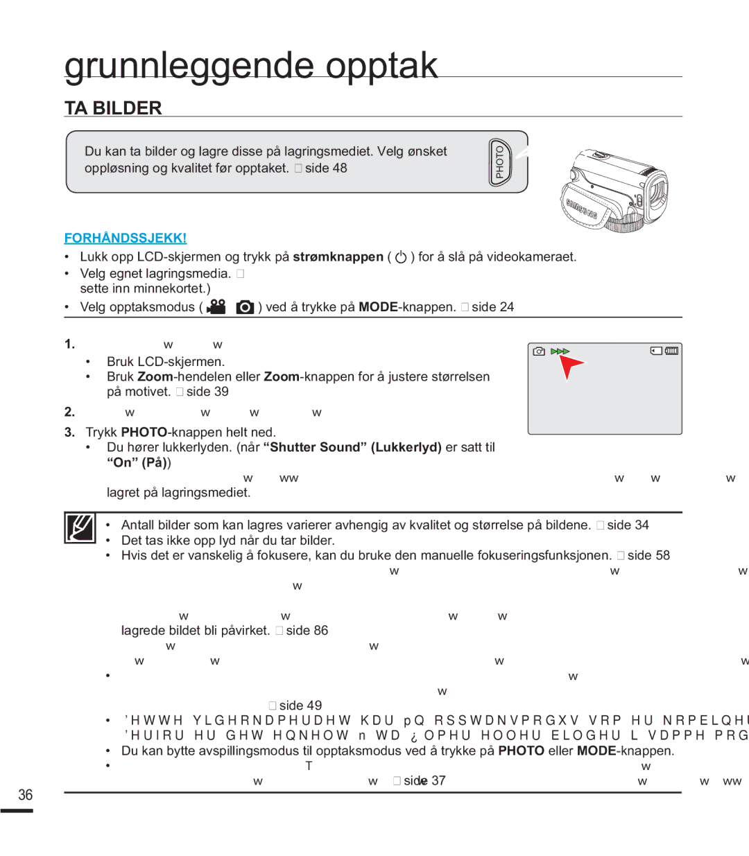 Samsung SMX-F40BP/EDC manual TA Bilder, On På, OdjulqjvphglhwHoohu¿Ohqh, ‡ RULQIRUPDVMRQSnVNMHUPHQVHVLGHa 