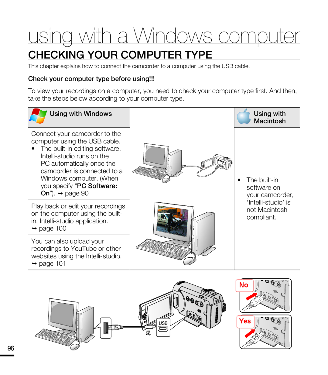 Samsung SMX-F40LP/AAW, SMX-F40SP/EDC, SMX-F400BP/EDC manual Using with a Windows computer, Checking Your Computer Type 