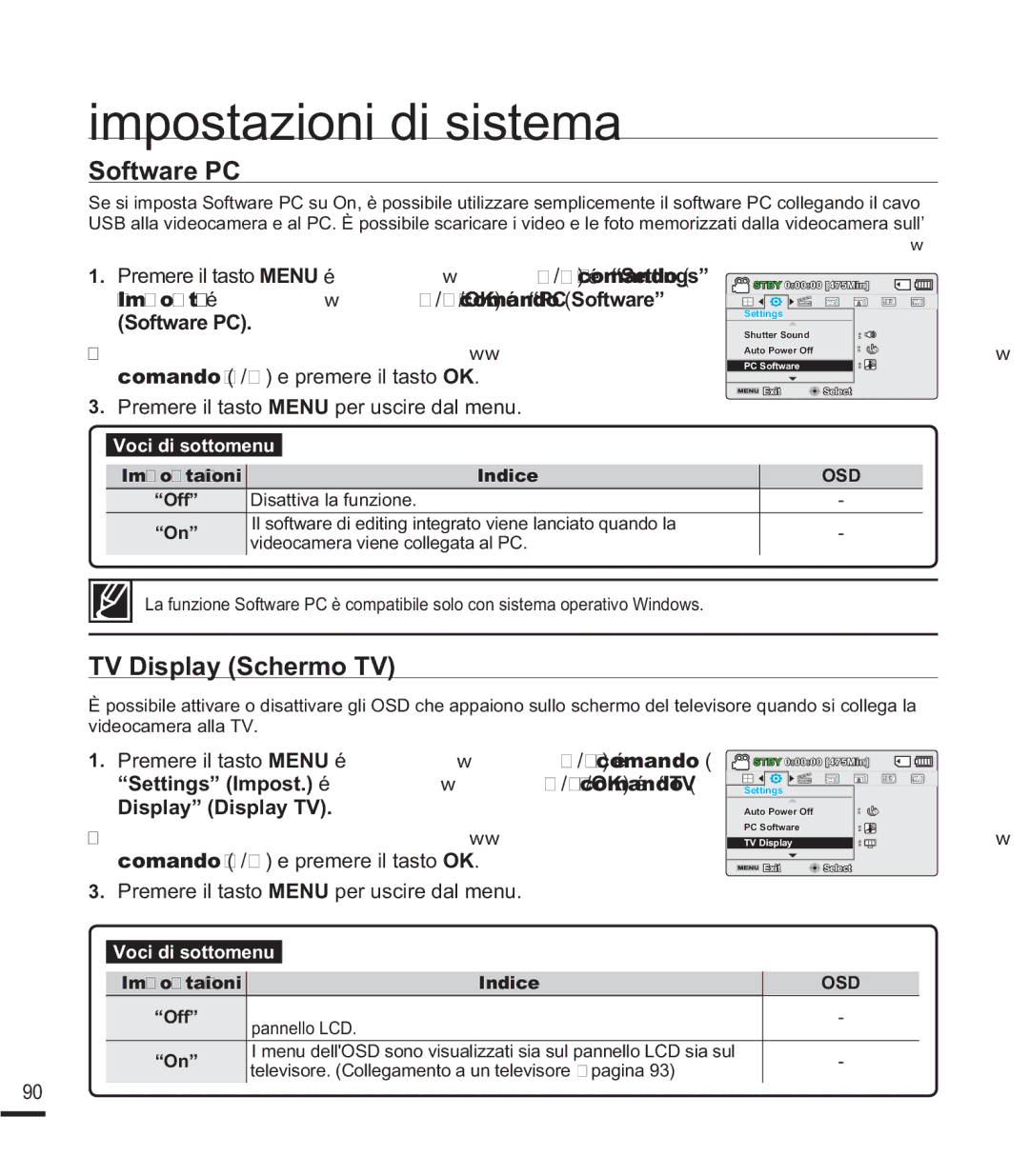 Samsung SMX-F40SP/EDC 79LVSOD\6FKHUPR79, 6RIWZDUH3&, Comando c/d e premere il tasto, LVSOD\´LVSOD\79 