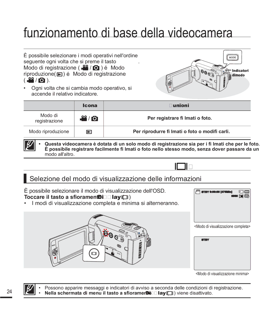 Samsung SMX-F40RP/EDC 03267$=,21,02,235$7,9, 862/7$672$6,25$0172,63/$, Riproduzione p Modo di registrazione 