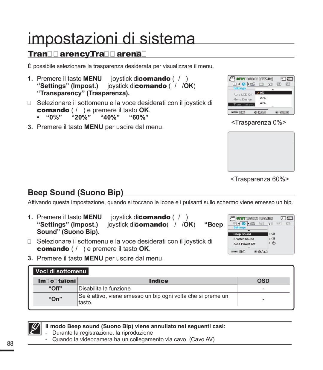 Samsung SMX-F43SP/EDC, SMX-F40SP/EDC manual Transparency Trasparenza, HHS6RXQG6XRQR%LS, ³7UDQVSDUHQF\´7UDVSDUHQD 