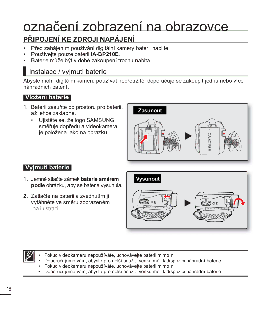 Samsung SMX-F44BP/EDC manual 3ě,32-1Ë.=52-,1$3È-1Ë, QVWDODFHY\MPXWtEDWHULH, DwhullDvxėwhGrSurvwruxSurEdwhull 