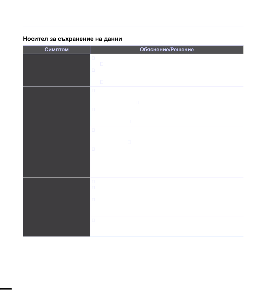 Samsung SMX-F44BP/EDC, SMX-F40BP/EDC manual Ɇɨɫɢɬɟɥɡɚɫɴɯɪɚɧɟɧɢɟɧɚɞɚɧɧɢ, Ɋɢɦɩɬɨɦ ɈɛɹɫɧɟɧɢɟɊɟɲɟɧɢɟ 