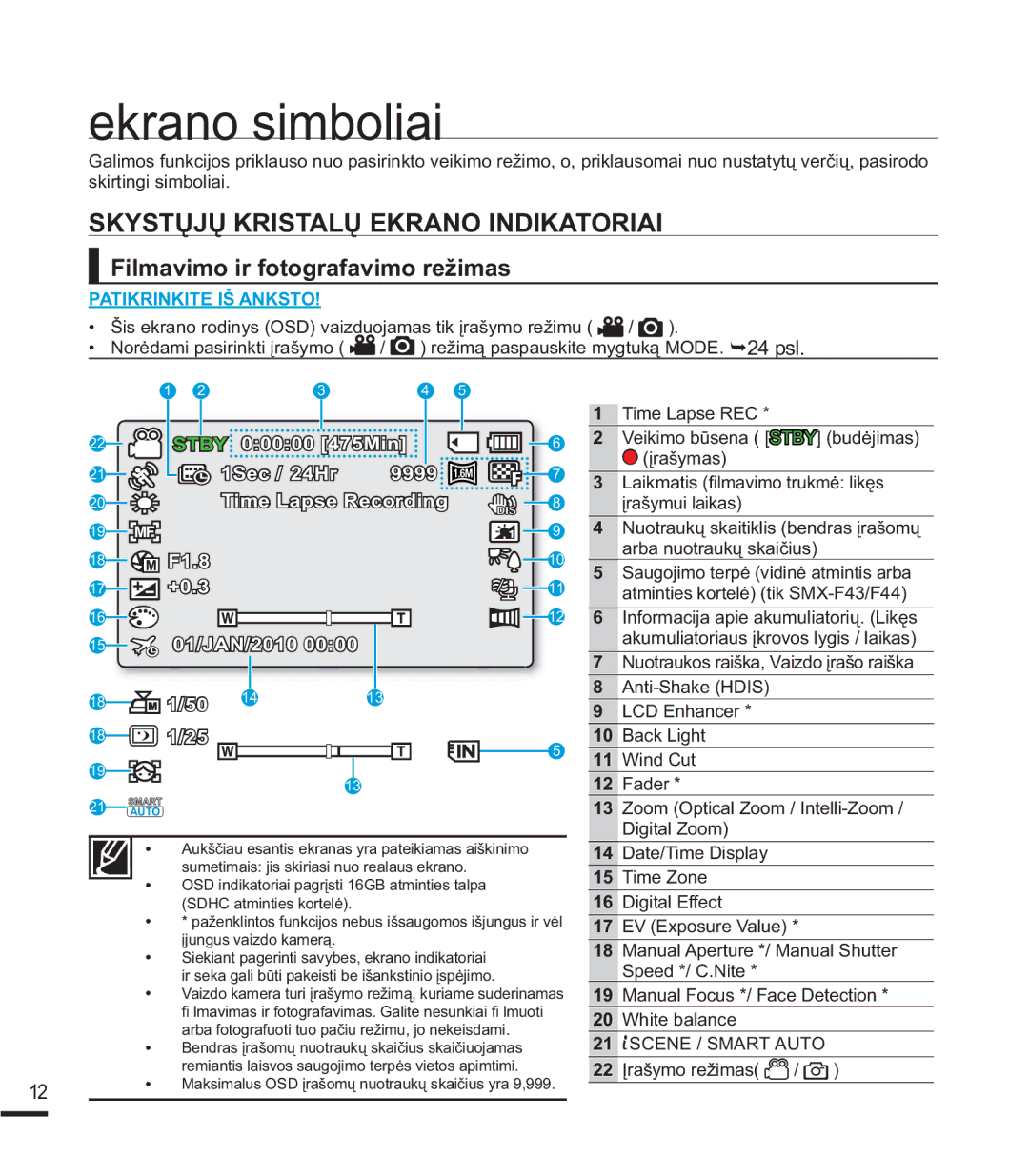 Samsung SMX-F40BP/XEB, SMX-F44BP/EDC manual 67Ǐ-Ǐ.5,67$/Ǐ.5$12,1,.$725,$, LOPDYLPRLUIRWRJUDIDYLPRUHåLPDV,  Time Zone 