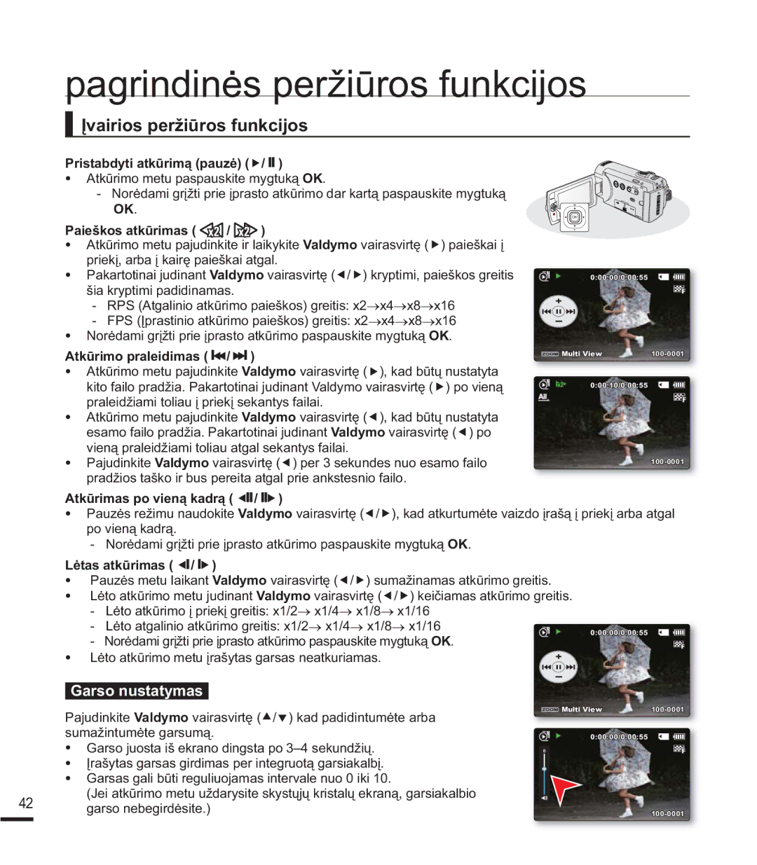 Samsung SMX-F40BP/XEB, SMX-F44BP/EDC, SMX-K40BP/XEB manual ƲYDLULRVSHUåLǌURVIXQNFLMRV, DuvrQxvwdw\Pdv 