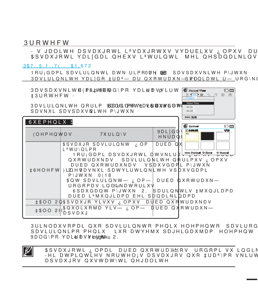 Samsung SMX-F44BP/EDC, SMX-F40BP/XEB, SMX-K40BP/XEB manual 3URWHFW, DsvdxjrvQxvwdw\WlQhjdolwh, Ohphqwdv 