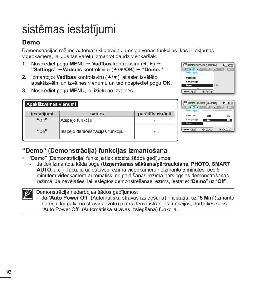 Samsung SMX-F44BP/EDC manual Hpr, ³HPR¶¶HPRQVWUƗFLMDIXQNFLMDVLPDQWRãDQD, HPRQVWUƗFLMDQHGDUERMDVãƗGRVJDGƯMXPRV 