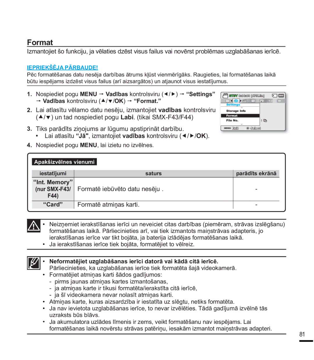 Samsung SMX-F40BP/XEB, SMX-F44BP/EDC, SMX-K40BP/XEB manual Format, RUPDWƝLHEǌYƝWRGDWXQHVƝMX, RupdwɲDwplƽdvNduwl 