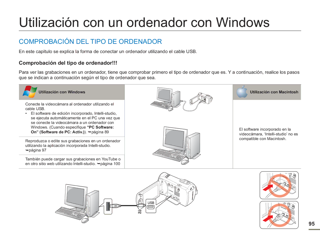 Samsung SMX-F50BP/EDC, SMX-F50RP/EDC manual Utilización con un ordenador con Windows, Comprobación DEL Tipo DE Ordenador 