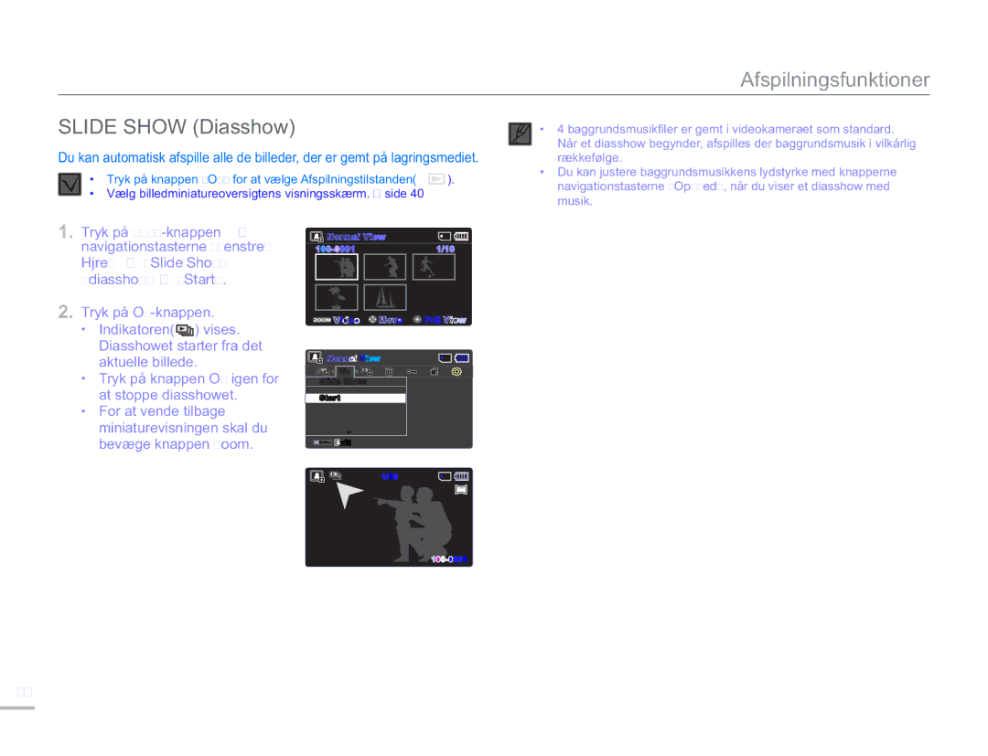 Samsung SMX-F50SP/EDC, SMX-F50BP/EDC, SMX-F50RP/EDC manual Slide Show Diasshow 