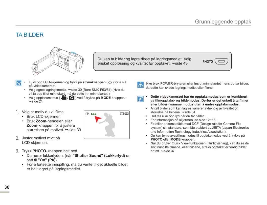 Samsung SMX-F50RP/EDC, SMX-F50BP/EDC, SMX-F50SP/EDC manual TA Bilder 