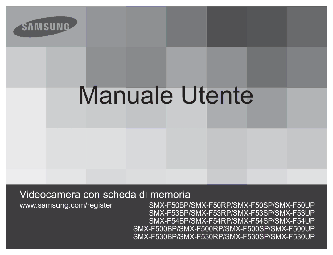 Samsung SMX-F54BP/EDC, SMX-F50BP/EDC, SMX-F50RP/EDC, SMX-F500XP/EDC, SMX-F500BP/EDC, SMX-F53BP/EDC manual Manuale Utente 