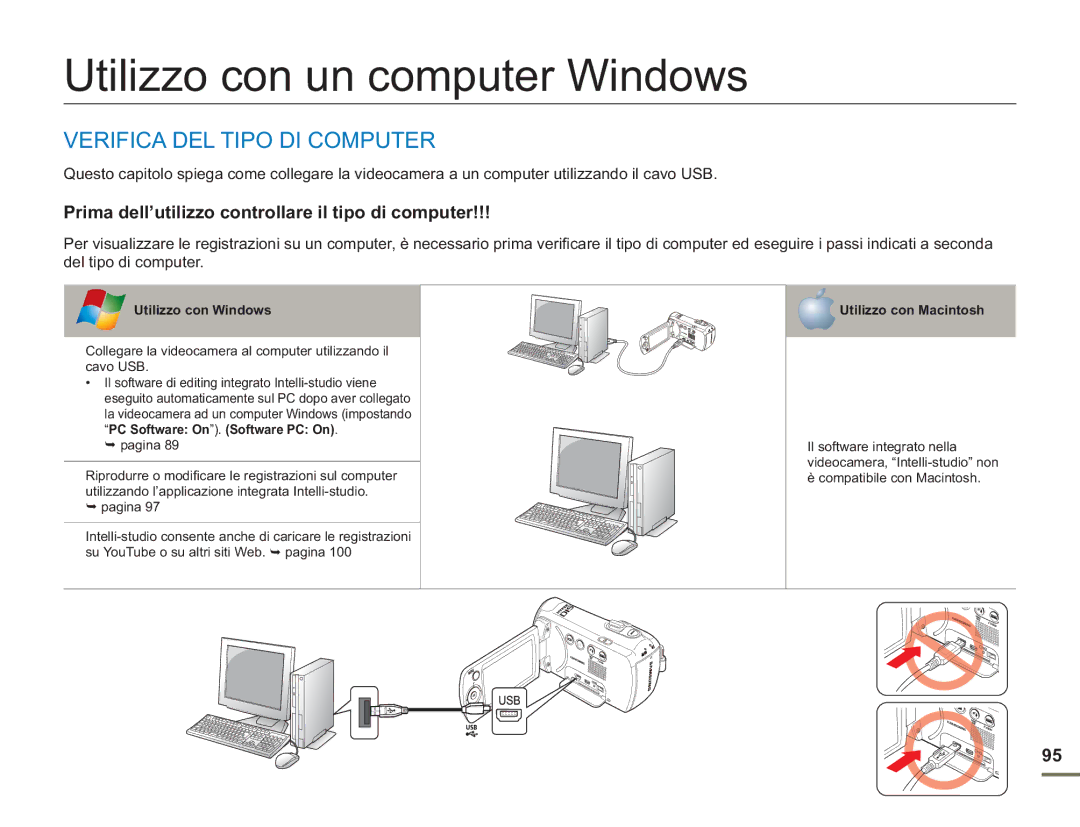 Samsung SMX-F500XP/EDC, SMX-F50BP/EDC, SMX-F54BP/EDC manual Utilizzo con un computer Windows, Verifica DEL Tipo DI Computer 