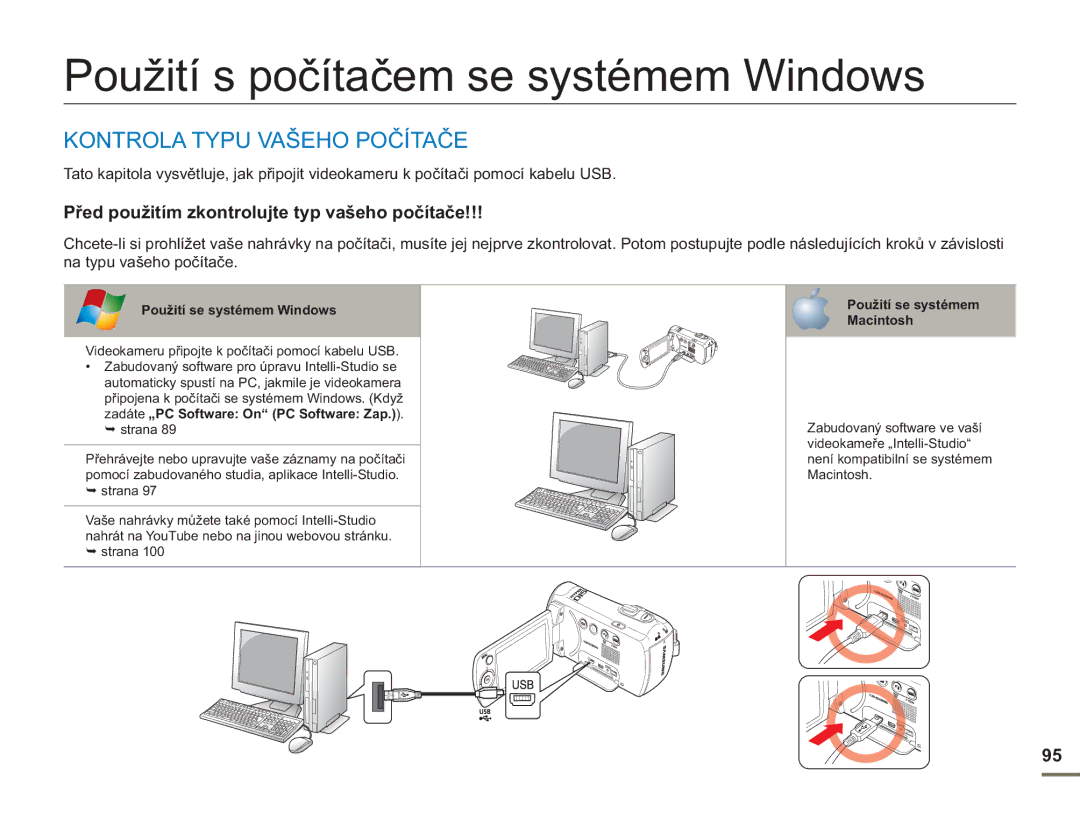 Samsung SMX-F50RP/EDC Použití s počítačem se systémem Windows, Kontrola Typu Vašeho Počítače, Použití se systémem Windows 