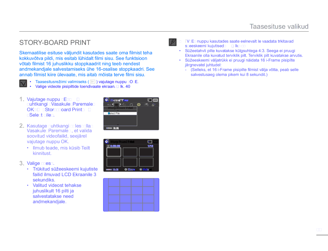 Samsung SMX-F50BP/EDC, SMX-F54BP/EDC manual STORY-BOARD Print 