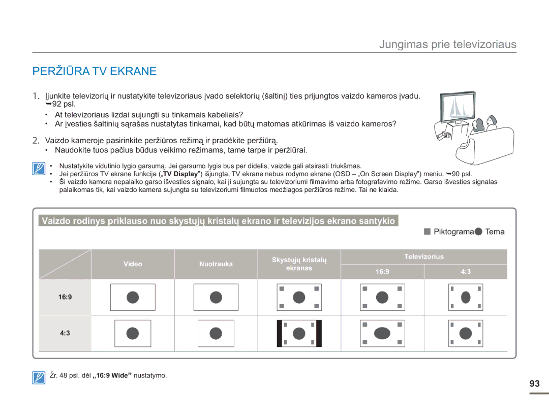 Samsung SMX-F50BP/EDC Peržiūra TV Ekrane, Piktograma Tema, Video Nuotrauka Skystųjų kristalų Televizorius Ekranas 169 