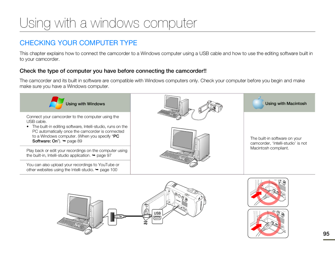 Samsung SMX-F530BN/SMX-F530RN/SMX-F530SN/SMX-F530UN user manual Using with a windows computer, Checking Your Computer Type 