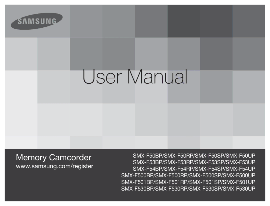 Samsung SMX-F50BP/EDC, SMX-F54RP/MEA, SMX-F54BP/EDC, SMX-F50RP/EDC, SMX-F54SP/MEA, SMX-F500XP/EDC manual Memory Camcorder 