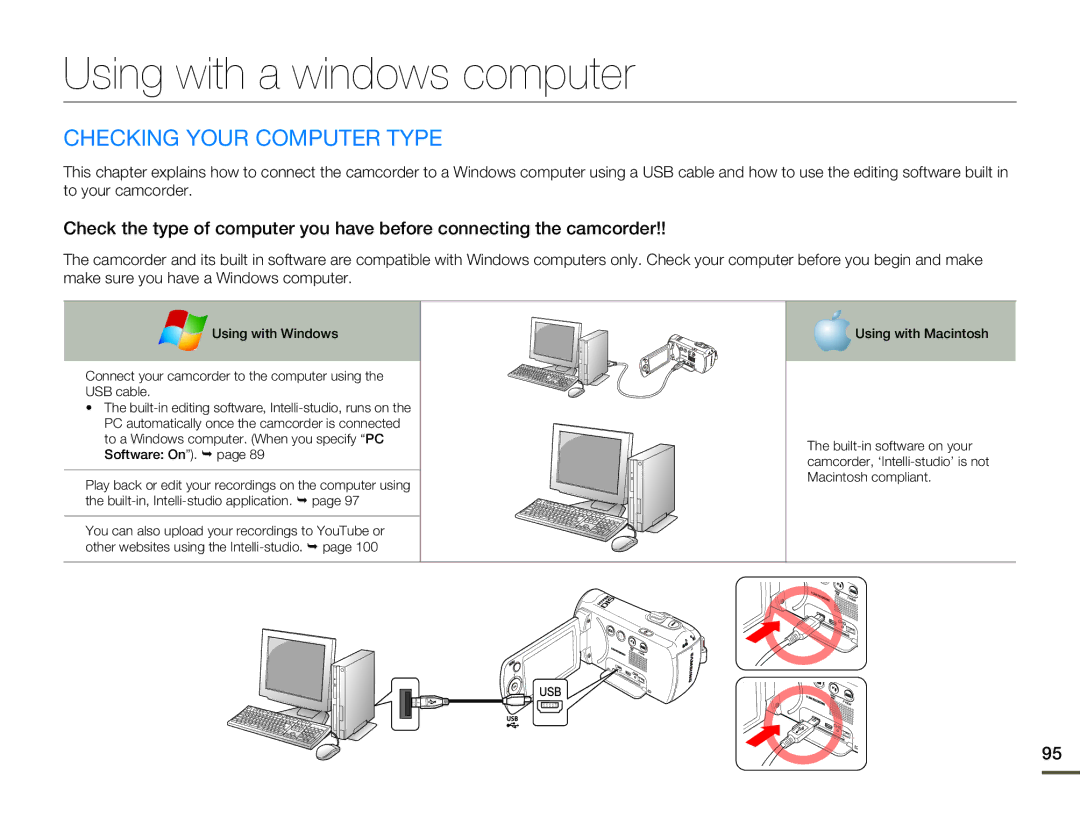 Samsung SMX-F53SP/HAC, SMX-F54RP/MEA, SMX-F50BP/EDC manual Using with a windows computer, Checking Your Computer Type 