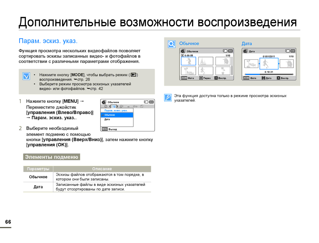 Samsung SMX-F700BP/XER Ⱦɨɩɨɥɧɢɬɟɥɶɧɵɟɜɨɡɦɨɠɧɨɫɬɢɜɨɫɩɪɨɢɡɜɟɞɟɧɢɹ, Ɉɚɪɚɦɷɫɤɢɡɭɤɚɡ, ɈɛɵɱɧɨɟȾɚɬɚ, Пɚɪɚм. эɫкиз. ɭкɚз 