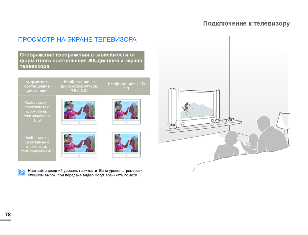 Samsung SMX-F700BP/XER manual Пɨдключɟниɟ к тɟлɟвизɨɪɭ, ɈɊɈɋɆɈɌɊɇȺɗɄɊȺɇȿɌȿɅȿȼɂɁɈɊȺ, Фɨɪмɚтнɨɟ Ɫɨɨтнɨшɟниɟ Для зɚпиɫи 