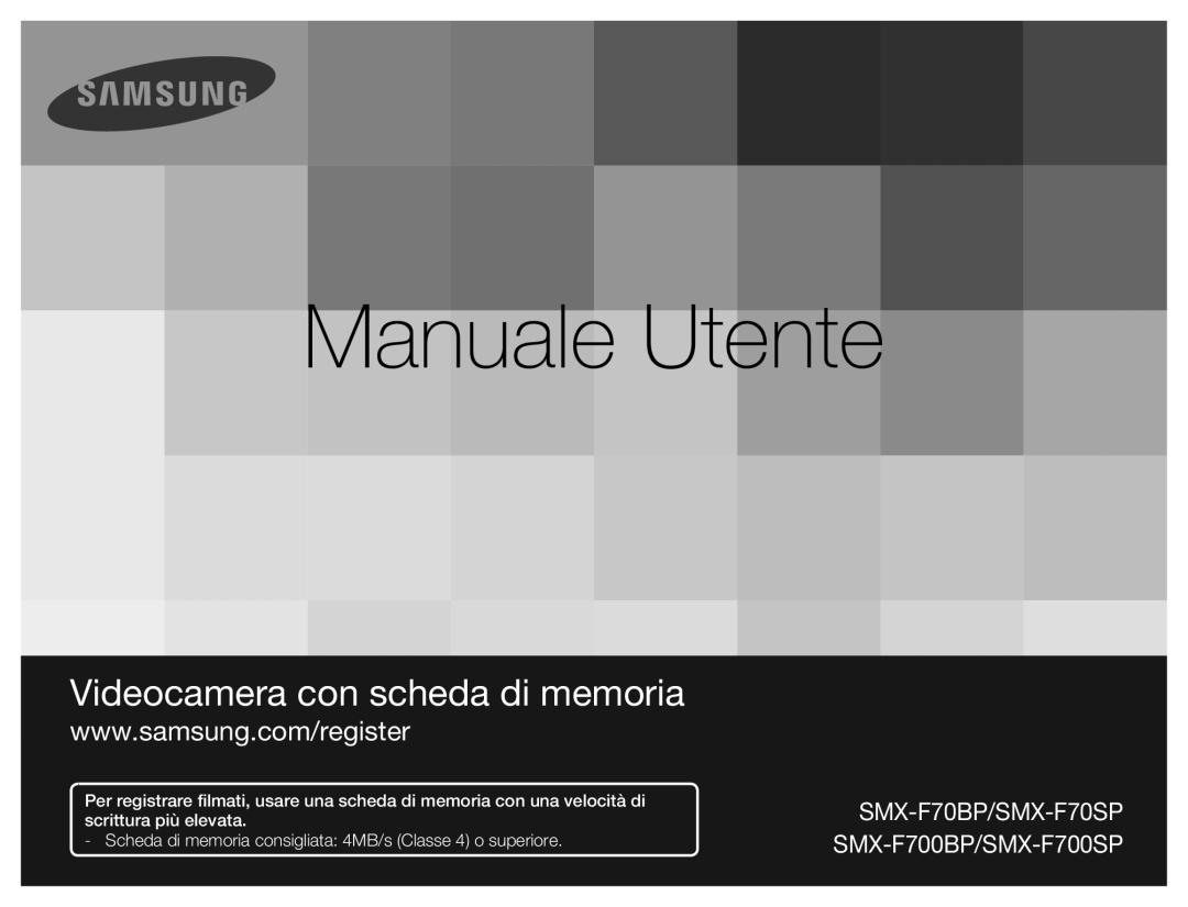 Samsung SMX-F70SP/EDC, SMX-F70BP/EDC manual Manuale Utente 