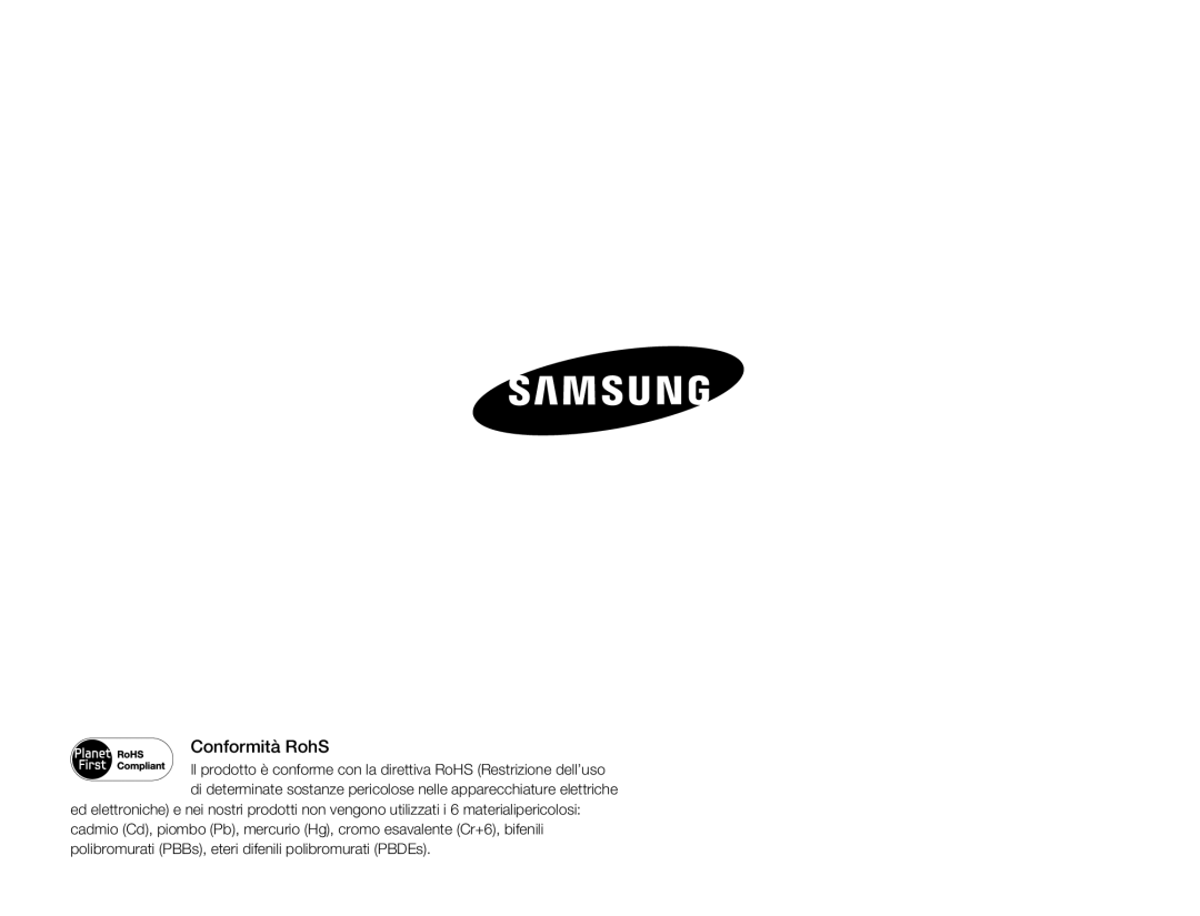 Samsung SMX-F70BP/EDC manual Conformità RohS 