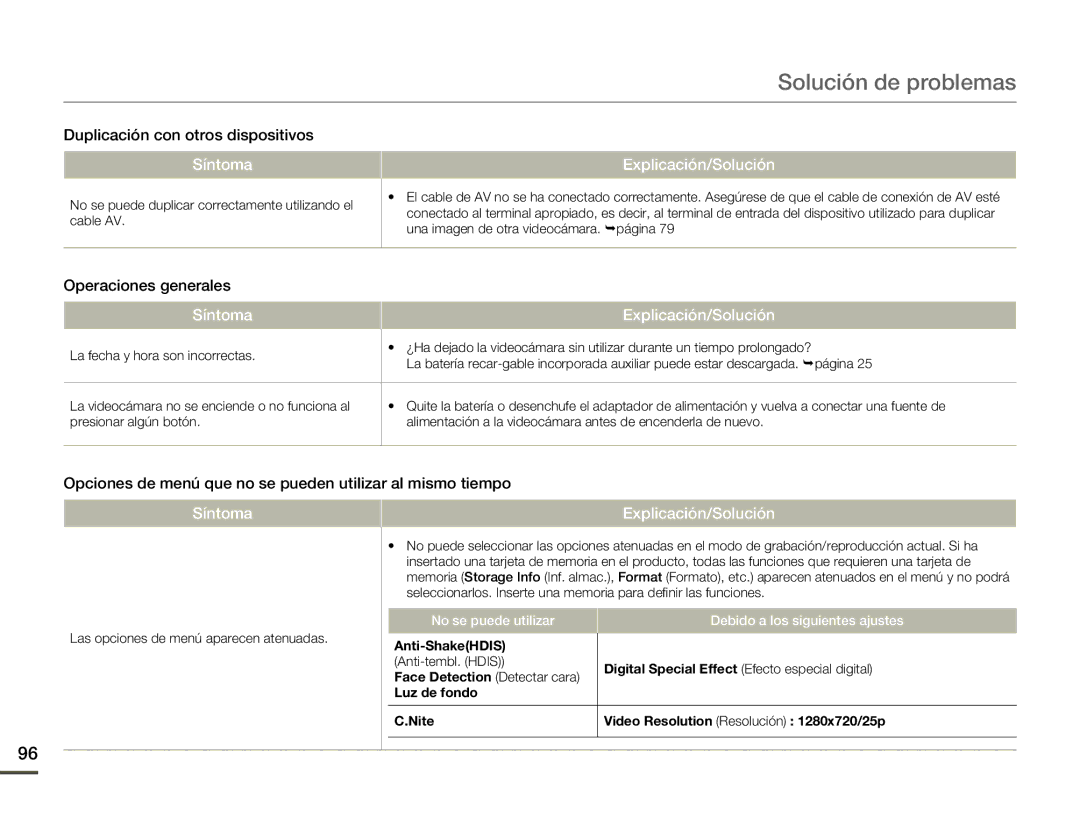 Samsung SMX-F70BP/EDC manual Duplicación con otros dispositivos, Operaciones generales 