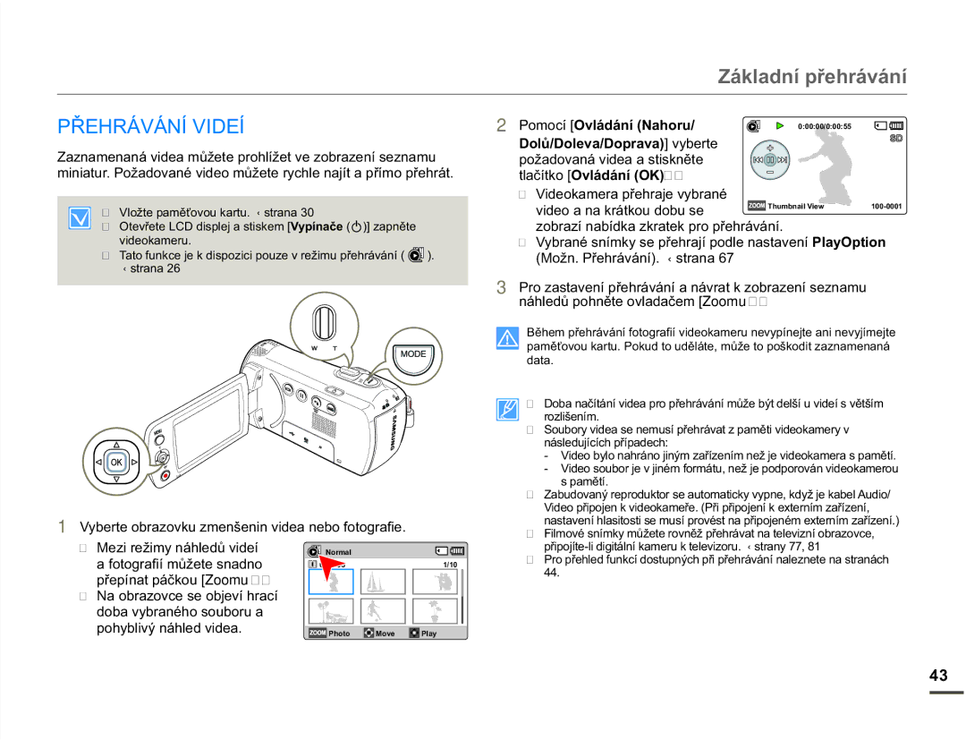 Samsung SMX-F70BP/EDC manual =iNODGQtSĜHKUiYiQt, 3ě+5È9È1Ë9,Ë, SRK\EOLYêQiKOHGYLGHD, 3RPRFt2YOiGiQt1DKRUX 