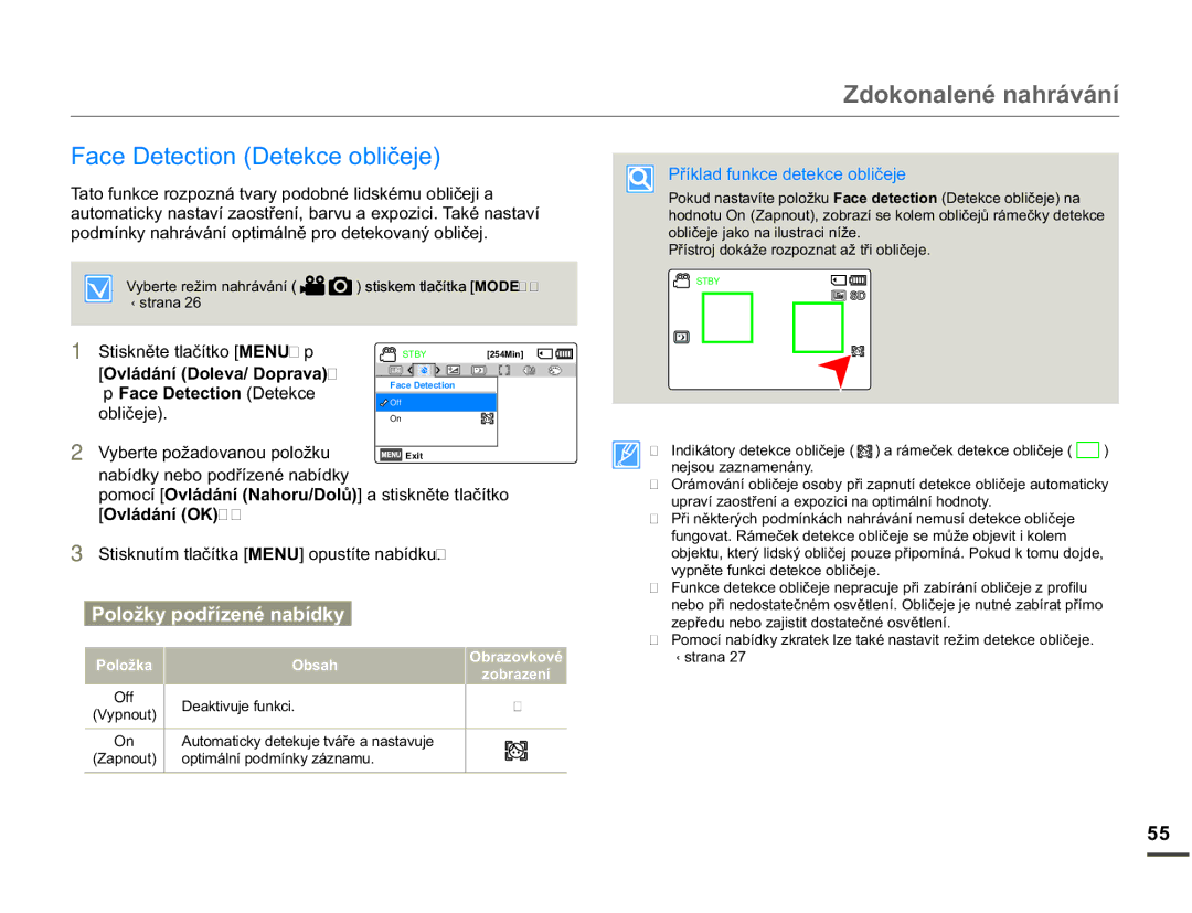 Samsung SMX-F70BP/EDC manual DFHHWHFWLRQHWHNFHREOLþHMH, REOLþHMH, 3ĜtNODGIXQNFHGHWHNFHREOLþHMH, HdnwlyxmhIxqnfl 