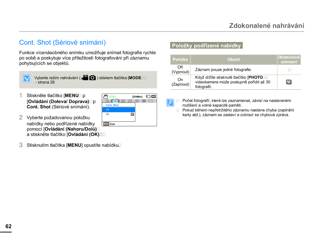 Samsung SMX-F70BP/EDC manual RQW6KRW6pULRYpVQtPiQt, SRK\EXMtFtFKVHREMHNWĤ, =iQDPSRXHMHGQpIRWRJUD¿H, IRWRJUD¿t 