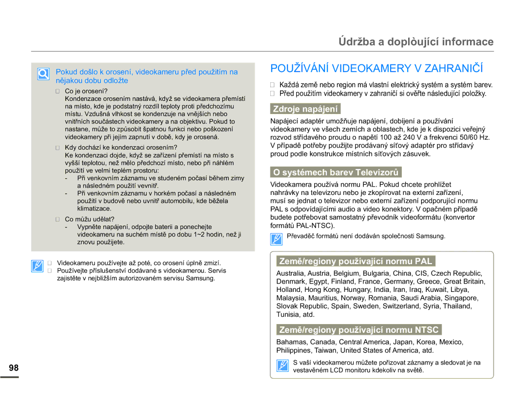 Samsung SMX-F70BP/EDC manual 328äË9È1Ë9,2.$059=$+5$1,ýË, =GURMHQDSiMHQt, V\VWpPHFKEDUHY7HOHYLRUĤ 