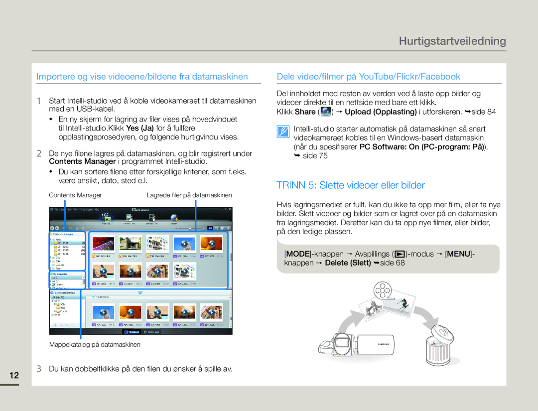 Samsung SMX-F70BP/EDC manual Du kan dobbeltklikke på den filen du ønsker å spille av, ¬ side 